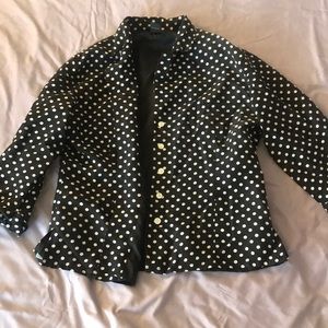 Polka dotted Anne Carson blazer